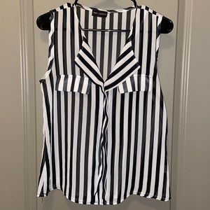 Black and white striped sleeveless top. Very lightweight.